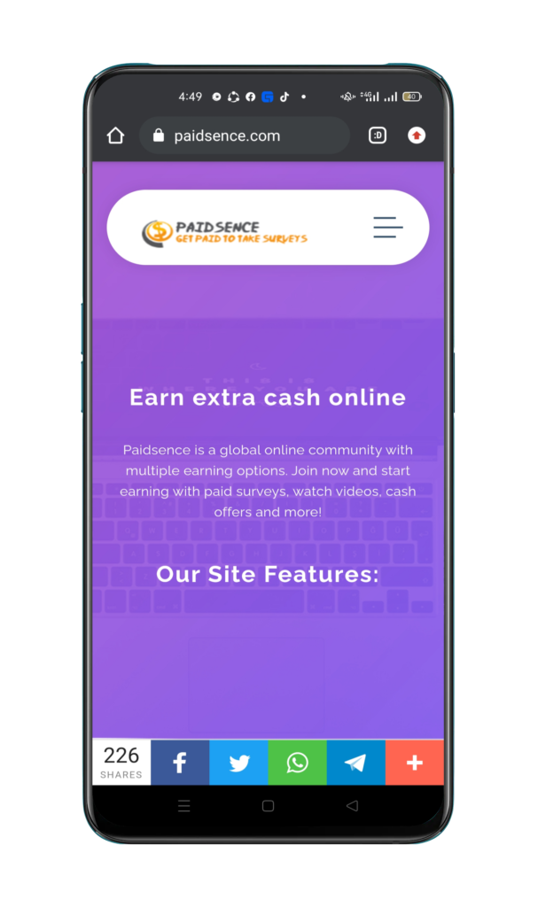 Paidsence Get Paid to take Surveys