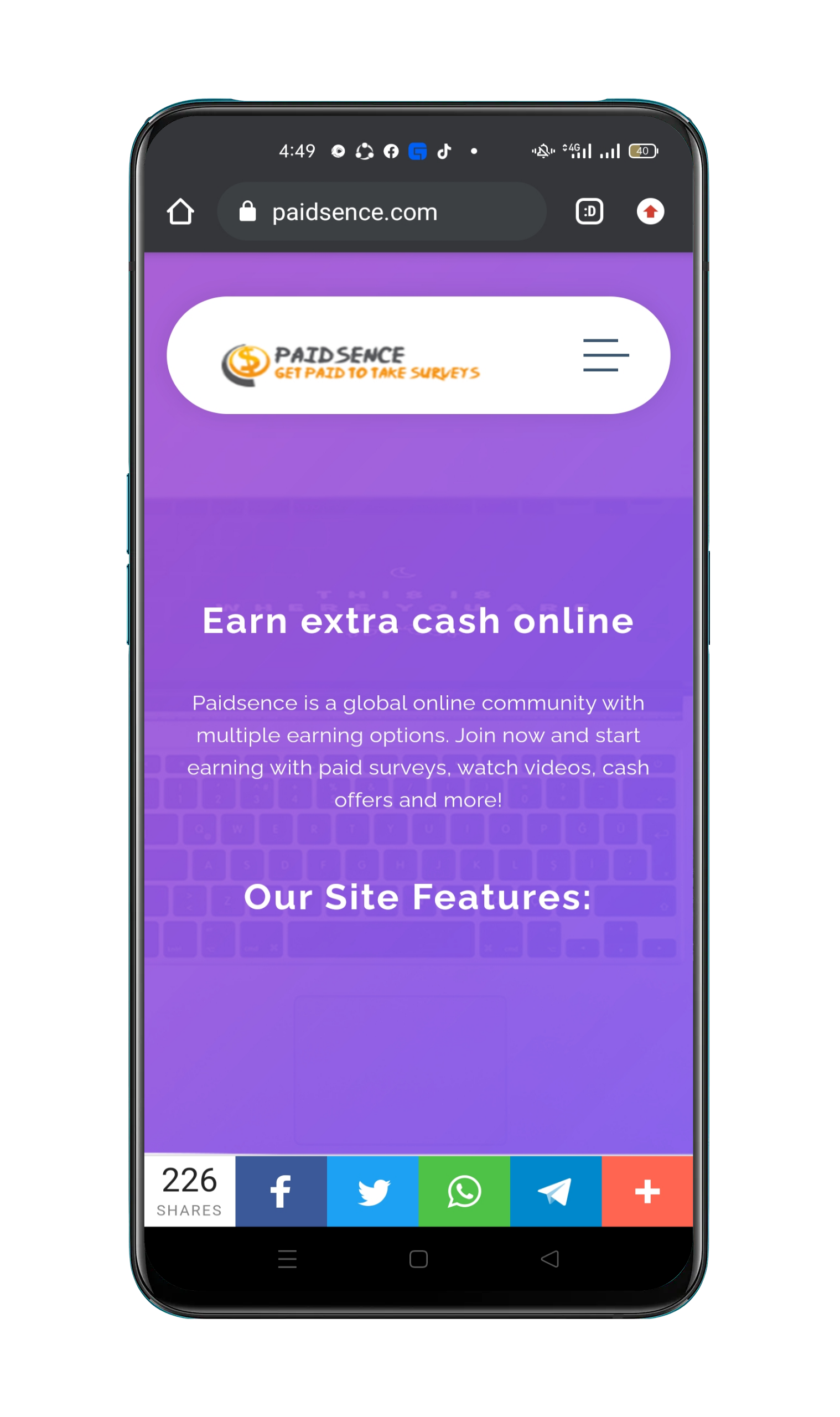 Paidsence Get Paid to take Surveys Site Make Money